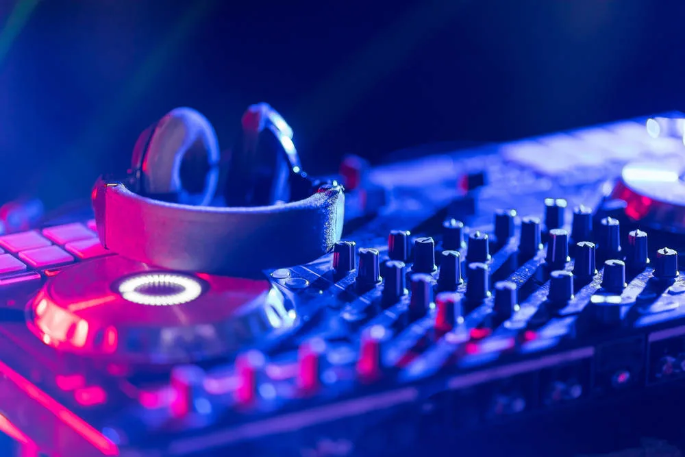 DJ headset on the DJ decks