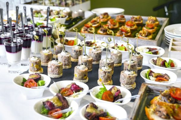 Catering Service Concept: Assorted Snacks Served at a Business Event, Hotel, Birthday or Wedding Celebration