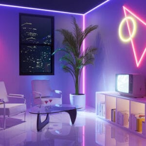 1980s fluorescent décor